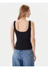 Guess Jeans Top W5YP35 KA0H1 Czarny Regular Fit. Kolor: czarny. Materiał: bawełna