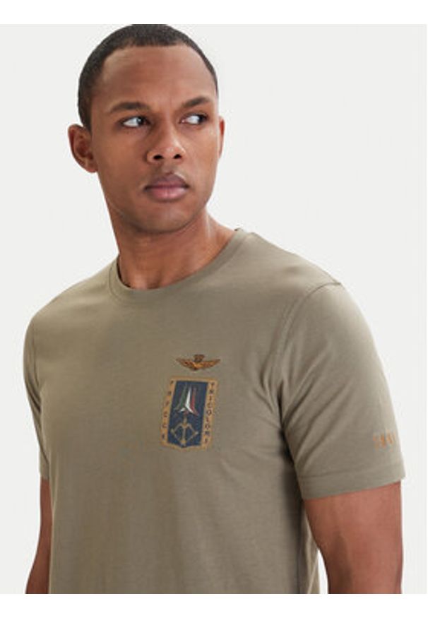 Aeronautica Militare T-Shirt 261TS2534UJ00641 Zielony Regular Fit. Kolor: zielony. Materiał: bawełna