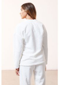 Etam - Bluza piżamowa OOJAM. Kolor: biały. Materiał: poliester, materiał, dzianina. Długość: długie. Wzór: aplikacja #4