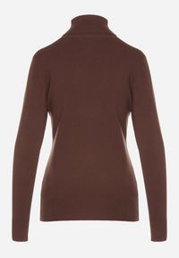 Born2be - Brązowy Golf Sweter z Wiskozą i Kaszmirem Zailaya. Okazja: na co dzień. Typ kołnierza: golf. Kolor: brązowy. Materiał: wiskoza, kaszmir. Styl: casual #4