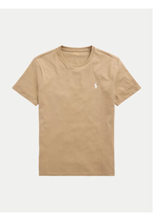 Polo Ralph Lauren T-Shirt 710671438329 Beżowy Custom Slim Fit. Typ kołnierza: polo. Kolor: beżowy. Materiał: bawełna