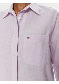 Tommy Jeans Koszula DW0DW17735 Fioletowy Regular Fit. Kolor: fioletowy. Materiał: bawełna, len #3