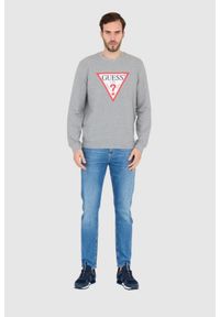 Guess - GUESS Szara męska bluza slim fit, Rozmiar M. Kolor: szary #4