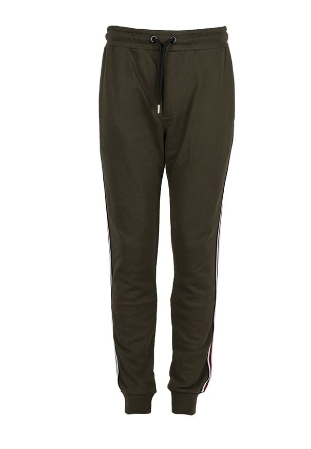 Les Hommes Spodnie Jogging | UHJ101-750U | Jogging Pants | Mężczyzna | Khaki. Kolor: brązowy. Materiał: bawełna. Wzór: aplikacja