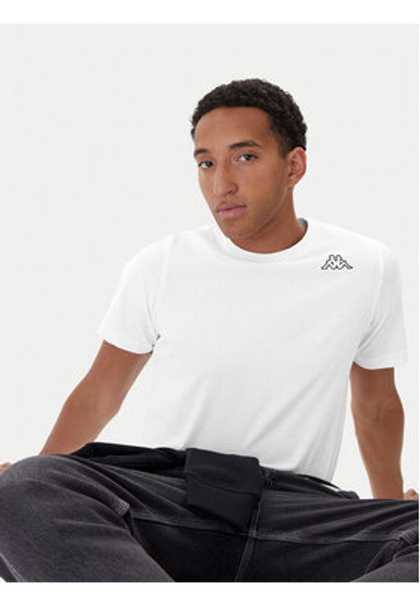 Kappa Komplet 5 t-shirtów Logo Myrto 322563W Biały Regular Fit. Kolor: biały. Materiał: bawełna