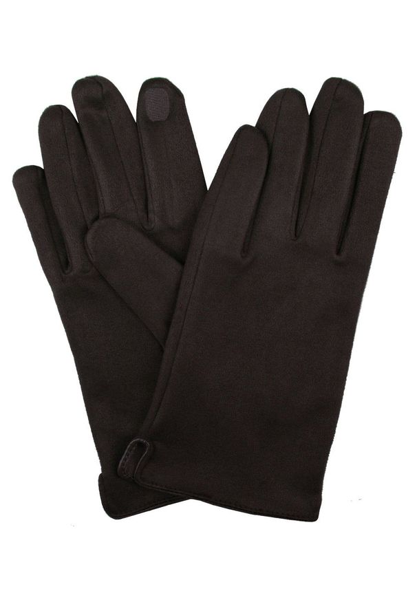 EM Men's Accessories - Miękkie i Delikatne Rękawiczki Męskie - Bawełniane - Czekoladowy Brąz. Kolor: beżowy, wielokolorowy, brązowy. Materiał: poliester, bawełna. Wzór: aplikacja. Sezon: zima, jesień