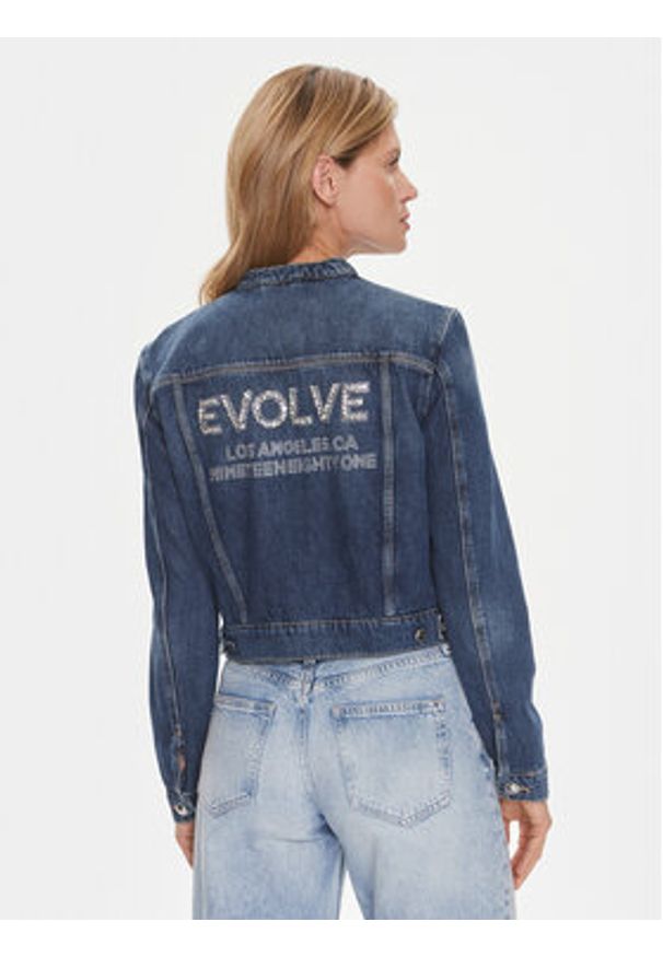 Guess Kurtka jeansowa Delya W4RN54 D4VIG Granatowy Regular Fit. Kolor: niebieski. Materiał: bawełna