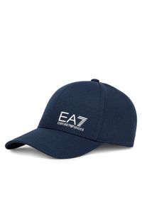 Czapka z daszkiem EA7 Emporio Armani. Kolor: niebieski