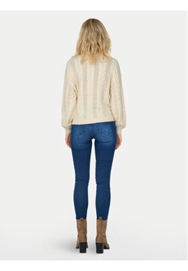 only - ONLY Sweter Rubina 15317515 Beżowy Regular Fit. Kolor: beżowy. Materiał: wiskoza