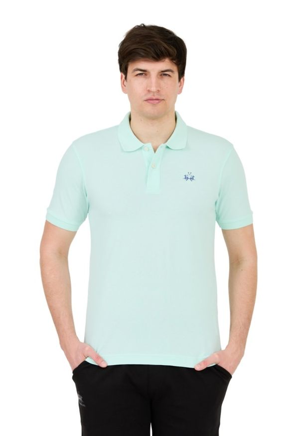 La Martina - LA MARTINA Miętowe polo z małym logo. Typ kołnierza: polo. Kolor: zielony