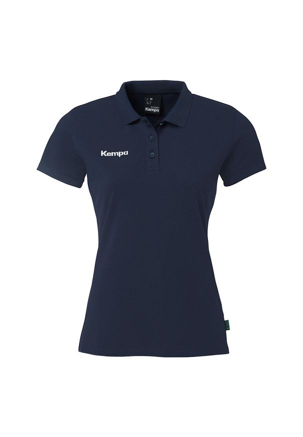 KEMPA - Damska koszulka polo Kempa Classic. Typ kołnierza: polo. Kolor: wielokolorowy, niebieski, czarny. Wzór: haft, napisy
