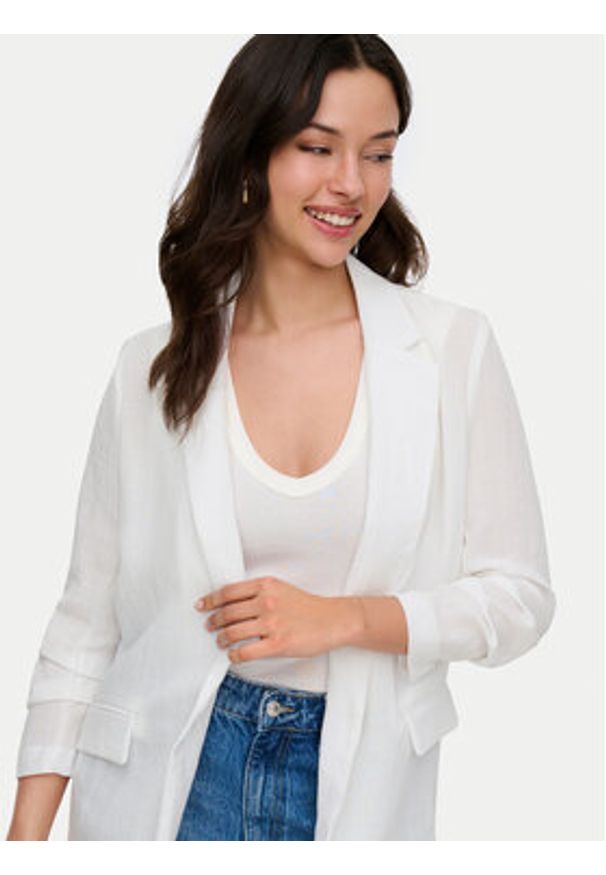 only - ONLY Marynarka Lita 15370275 Biały Regular Fit. Kolor: biały. Materiał: wiskoza