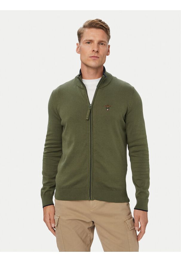 Aeronautica Militare Kardigan 262MA1632UL00506 Khaki. Kolor: brązowy. Materiał: bawełna