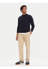 Barbour Sweter Patch Crew MKN0584NY91 Granatowy Regular Fit. Kolor: niebieski. Materiał: wełna #5