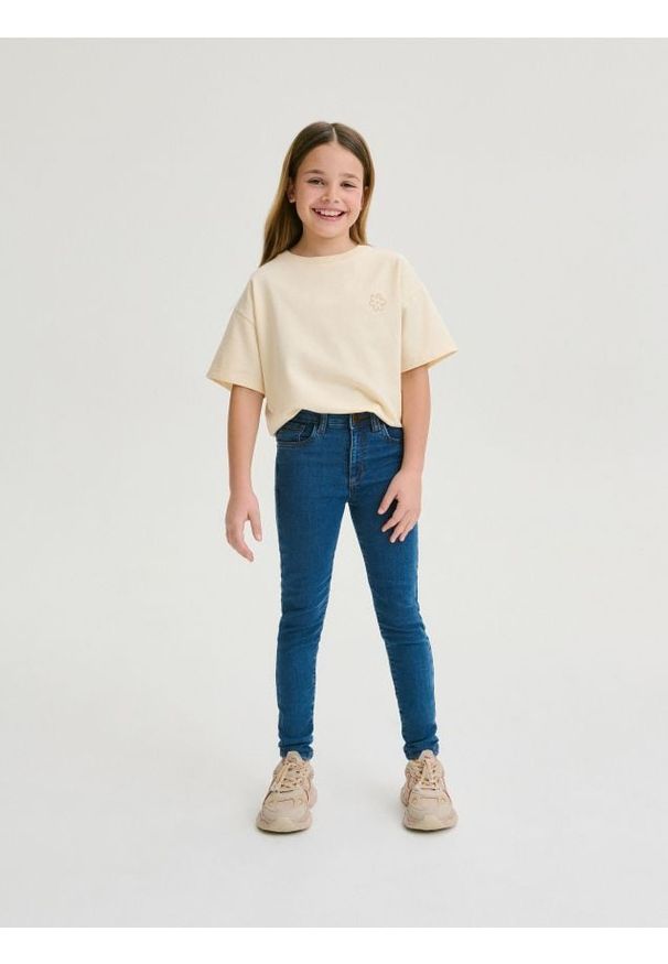 Reserved - Jeansy skinny high waist - niebieski. Stan: podwyższony. Kolor: niebieski