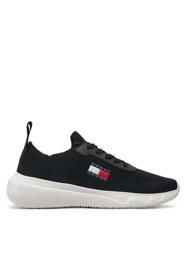 Tommy Jeans Sneakersy Tjw Knit Runner EN0EN02564 Czarny. Kolor: czarny. Materiał: materiał