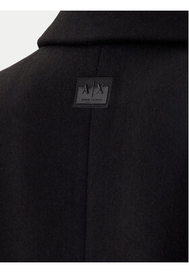 Armani Exchange Płaszcz wełniany XW000716 AF16206 UC001 Czarny Slim Fit. Kolor: czarny. Materiał: syntetyk, wełna