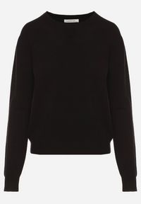 Born2be - Czarny Klasyczny Sweter z Wiskozą i Wełną Norpine. Okazja: na co dzień. Kolor: czarny. Materiał: wełna, wiskoza. Styl: klasyczny #2