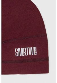 Smartwool czapka Active kolor bordowy z cienkiej dzianiny wełniana. Kolor: czerwony. Materiał: wełna, dzianina #3