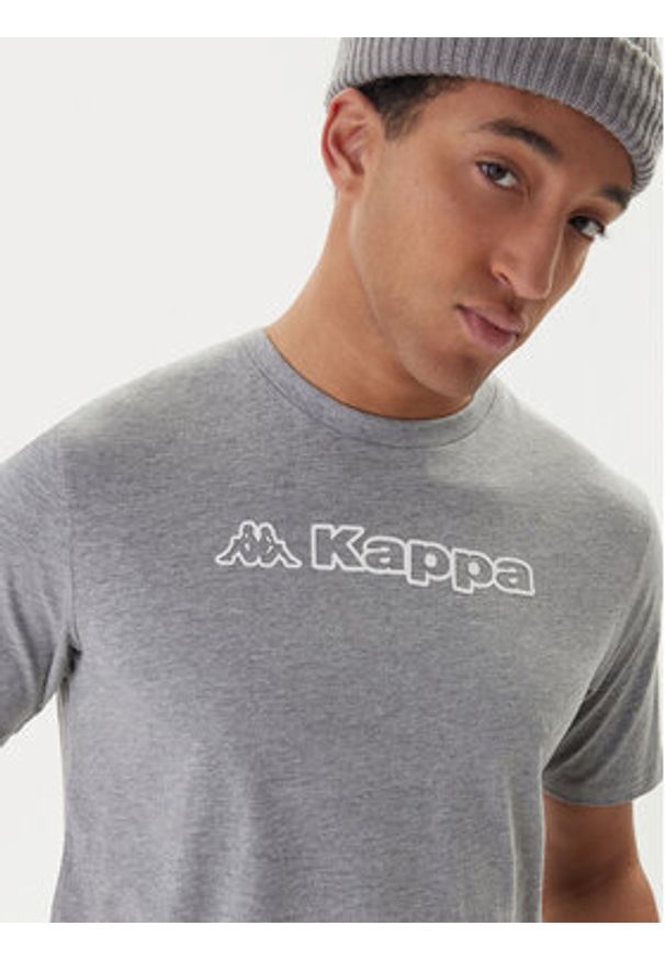 Kappa T-Shirt Feddu 311H7HW Szary Regular Fit. Kolor: szary. Materiał: bawełna