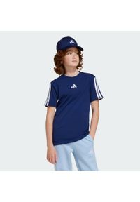 Adidas - Koszulka Essentials Kids. Kolor: niebieski, wielokolorowy, biały. Materiał: bawełna. Sport: joga i pilates