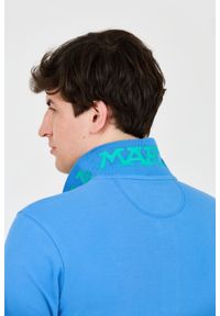 La Martina - LA MARTINA Niebieskie męskie polo z małym zielonym logo, Rozmiar XL. Typ kołnierza: polo. Kolor: niebieski