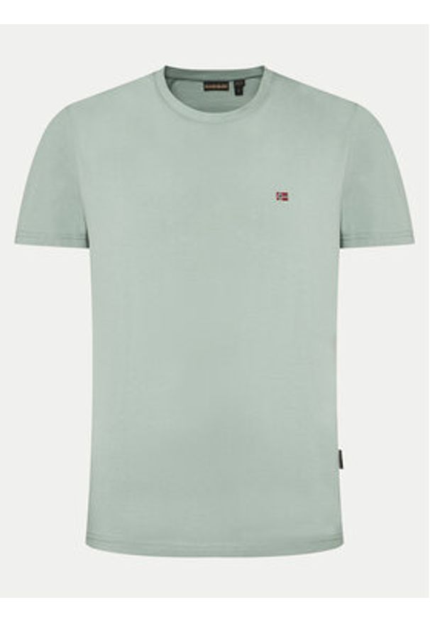 Napapijri T-Shirt Salis NP0A4H8D Khaki Regular Fit. Kolor: brązowy. Materiał: bawełna