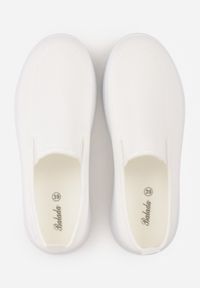 Born2be - Białe Siateczkowe Tenisówki pod Kostkę na Grubej Podeszwie Phisiane. Okazja: na co dzień, na spacer. Kolor: biały. Materiał: jeans. Szerokość cholewki: normalna. Styl: sportowy, klasyczny, casual #2