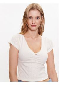 BDG Urban Outfitters T-Shirt BDG AIMEE POINTELLE TOP 76468321 Biały Slim Fit. Kolor: biały. Materiał: bawełna #3