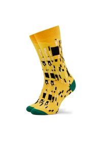 Curator Socks Skarpety wysokie unisex Kiss Żółty. Kolor: żółty. Materiał: materiał, bawełna #1