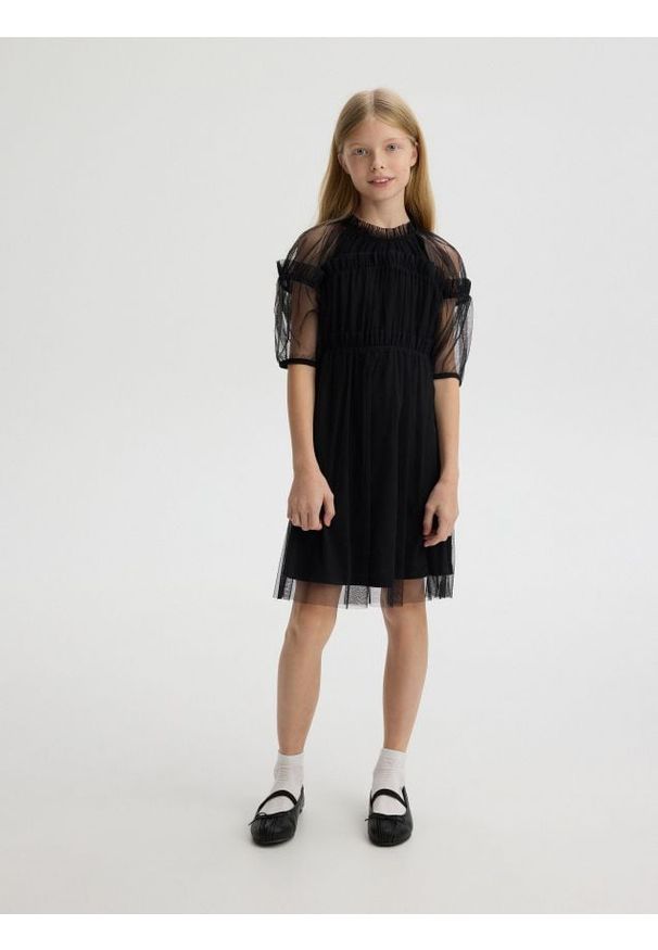 Reserved - Tiulowa sukienka - czarny. Kolor: czarny. Materiał: tiul