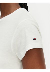 TOMMY HILFIGER - Tommy Hilfiger T-Shirt WW0WW48702 Biały Slim Fit. Kolor: biały. Materiał: bawełna #4