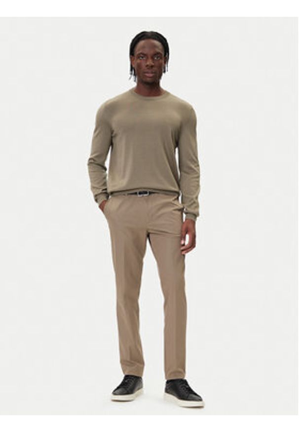 BOSS Chinosy P-Kaiton1 50543945 Beżowy Slim Fit. Kolor: beżowy. Materiał: bawełna