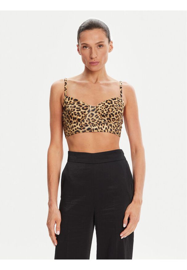 NORMA KAMALI Góra od bikini KK324YPL325656 Brązowy. Kolor: brązowy. Materiał: syntetyk