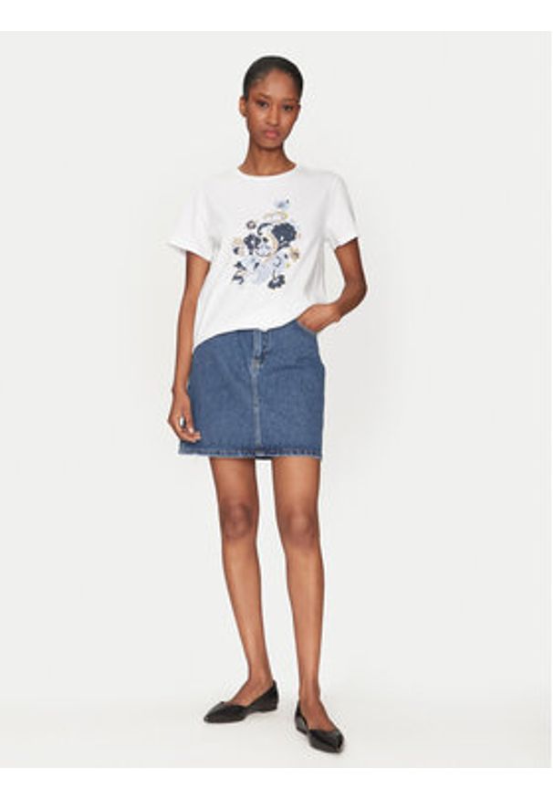 Marella T-Shirt Ovest 2515971071 Biały Regular Fit. Kolor: biały. Materiał: bawełna