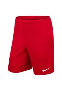 Nike - Dziecięce/niemowlęce Spodenki Z Dzianiny Dry Park III. Kolor: czerwony. Materiał: dzianina. Styl: sportowy. Sport: turystyka piesza