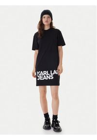 Karl Lagerfeld Jeans Sukienka codzienna B1W13054 Czarny Regular Fit. Okazja: na co dzień. Kolor: czarny. Materiał: bawełna. Typ sukienki: proste. Styl: casual #3