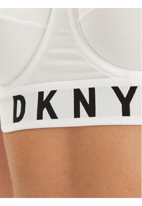 DKNY Biustonosz z fiszbiną DK4521 Biały. Kolor: biały. Materiał: bawełna
