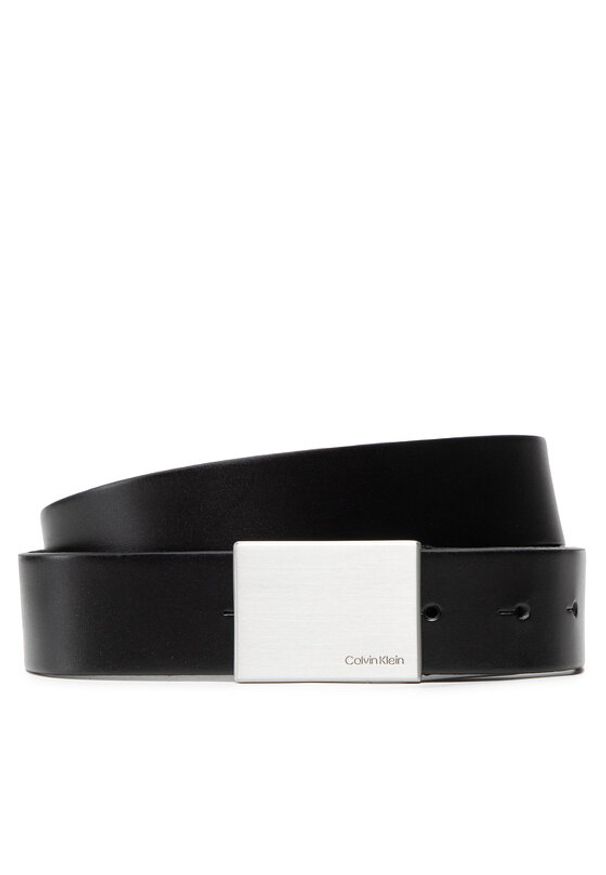 Calvin Klein Pasek Męski Formal Plaque Belt 3.5cm K50K504309 Czarny. Kolor: czarny. Materiał: skóra