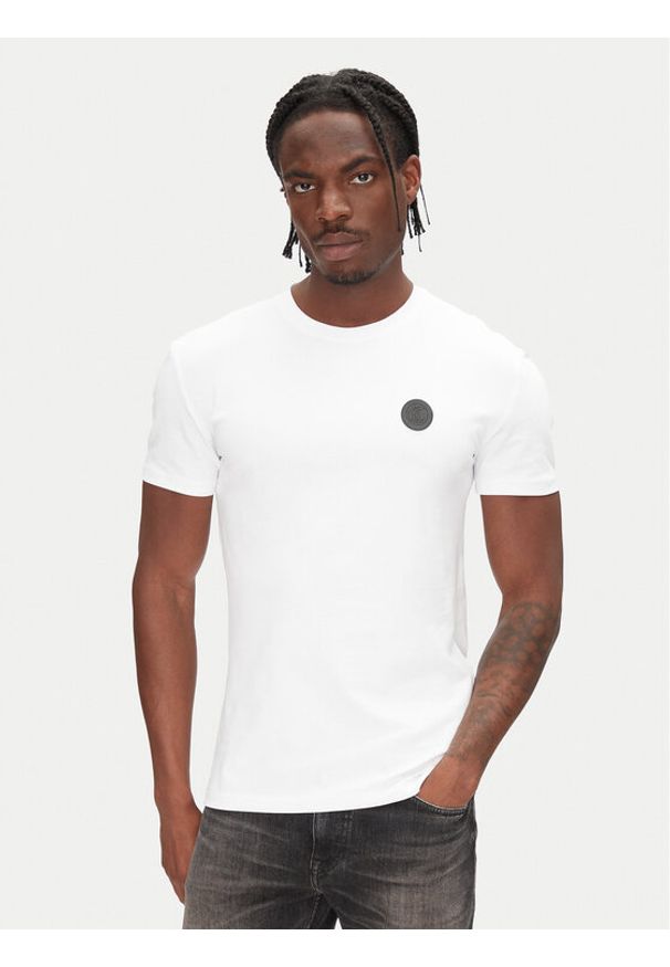 Just Cavalli T-Shirt 78OAHT12 Biały Slim Fit. Kolor: biały. Materiał: bawełna