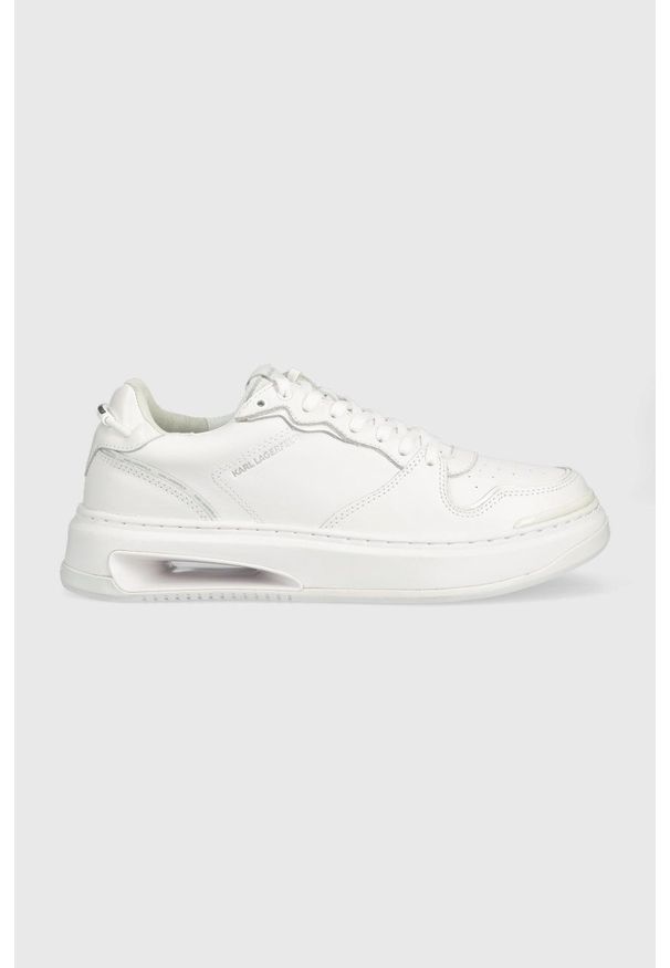 Karl Lagerfeld sneakersy skórzane ELEKTRO kolor biały. Nosek buta: okrągły. Zapięcie: sznurówki. Kolor: biały. Materiał: skóra