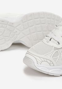 Born2be - Białe Sneakersy Metaliczne na Grubej Podeszwie Euphera. Kolor: biały #5