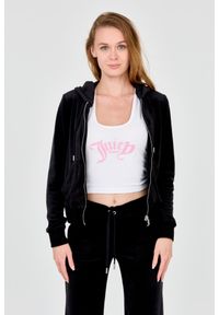 Juicy Couture - JUICY COUTURE Czarna damska bluza Robertson Hoodie, Rozmiar M. Typ kołnierza: kaptur. Kolor: czarny #3