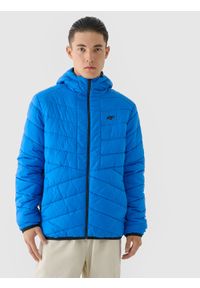 4f - 4F Kurtka puchowa dwustronna Primaloft Thermoplume męska - czarna S. Okazja: na co dzień. Typ kołnierza: kaptur. Kolor: czarny. Materiał: puch. Sezon: zima. Styl: casual, klasyczny, sportowy #1