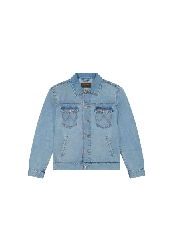 Wrangler - MESKA KURTKA WRANGLER DENIM JACKET THUNDER 112378497. Materiał: denim