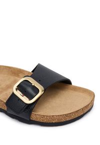 TOMMY HILFIGER - Tommy Hilfiger Klapki Cork Footbed Slip-On Sandals FW0FW09344 Czarny. Kolor: czarny. Materiał: skóra #3