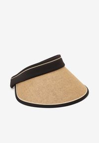 Renee - Beżowa Czapka Daszek z Plecionego Materiału Wykończony Gumką z Regulacją Aevac. Kolor: beżowy. Materiał: materiał. Sezon: lato. Styl: boho, elegancki, casual