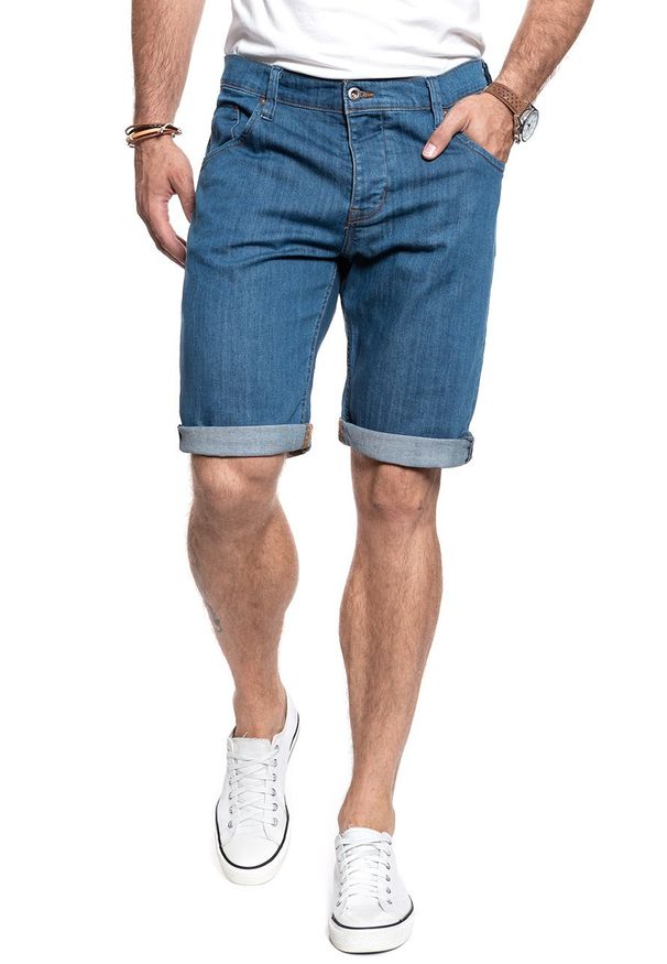 Mustang - SPODENKI MUSTANG 5 Pocket Short DENIM BLUE 1007373 5000 310. Materiał: denim