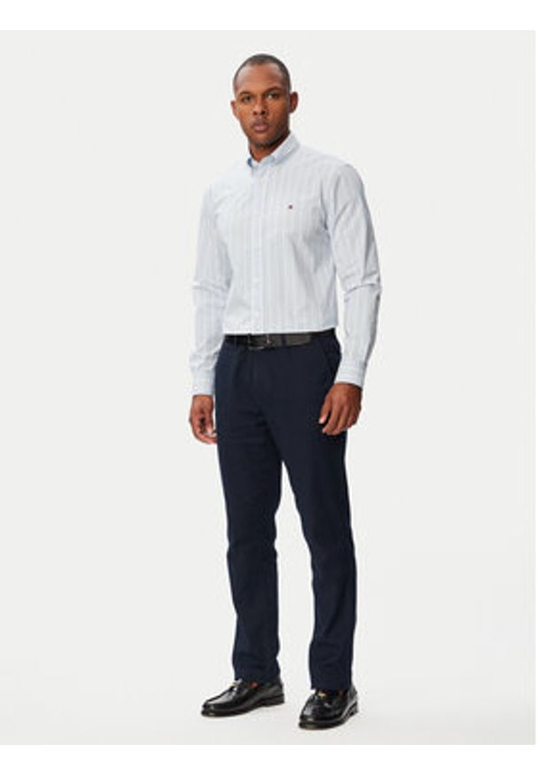 TOMMY HILFIGER - Tommy Hilfiger Koszula Performance MW0MW43430 Niebieski jasny Slim Fit. Kolor: niebieski. Materiał: syntetyk