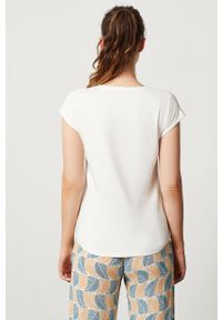 Etam - T-shirt piżamowy BEN. Kolor: kremowy. Materiał: bawełna, dzianina. Wzór: nadruk, gładki #4